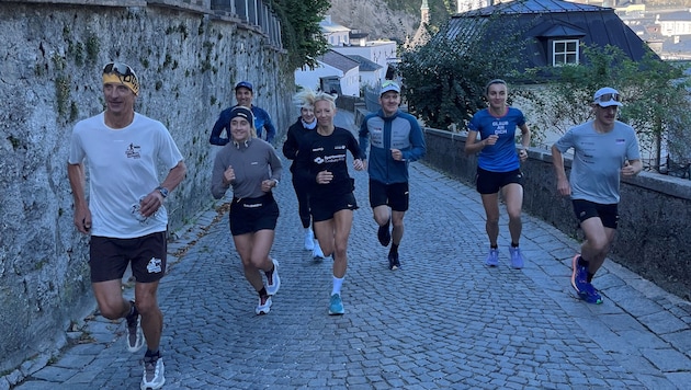 Organisator Josef Gruber (li.) bei einem Pressetermin zum Trailrunningfestival.