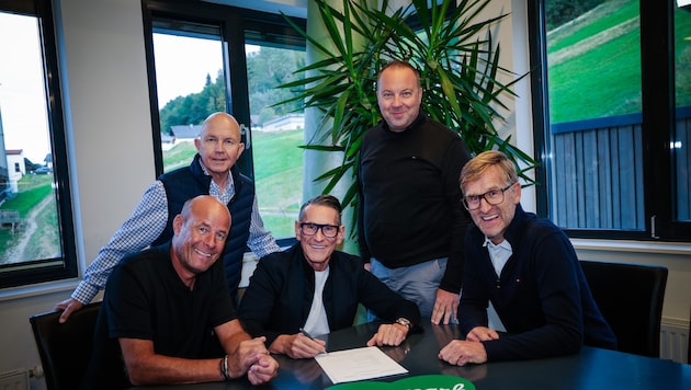 Klaus Hofstätter, Michael Krainer, Klaus Leutgeb, Daniel Berchtaller und Peter Weichbold bei der ...