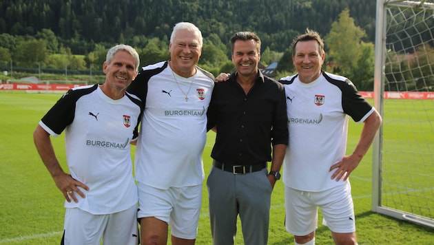 Legenden unter sich: Didi Kühbauer, Toni Polster und Andi Herzog mit Tourismus-Chef Didi Tunkel ...