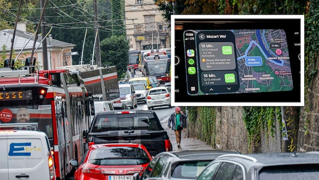 Dass Autos nicht mehr über den Müllner Hügel fahren dürfen, wissen die Navis noch nicht.