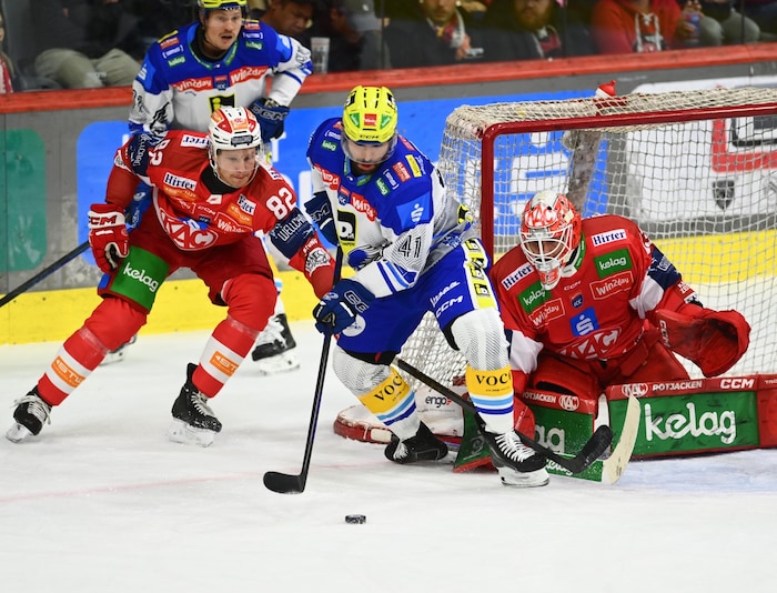 Auch Villach wurde im ersten Drittel immer wieder vorm Tor von Flo Vorauer gefährlich.