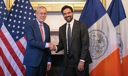 Bundespräsident Alexander Van der Bellen mit dem New Yorker Bürgermeister Zohran Mamdani