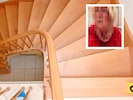 Das Opfer (kl. Bild) überlebte den Sturz über diese Treppe. Die Frau hatte den Polen zum ...