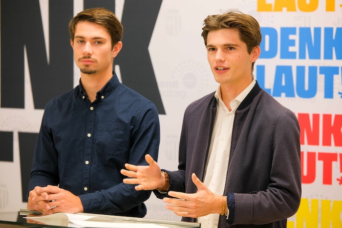 Nahmen beim Jugendlandtag 2025 teil: Samuel Josef Hainzl und Yannick Schmuch