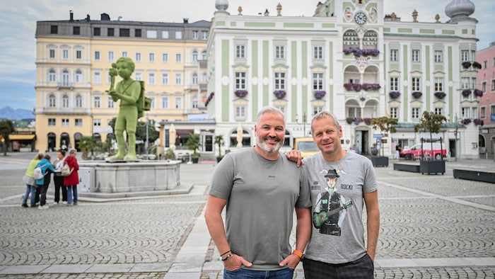 Florian Werner und Robert Zauner sagen dem Rathausplatz nach 15 Jahren ade.