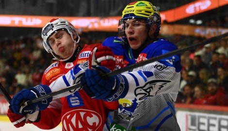 Im Derby ließen die Spieler beider Klubs alles auf dem Eis – am Ende siegte der KAC 6:1.