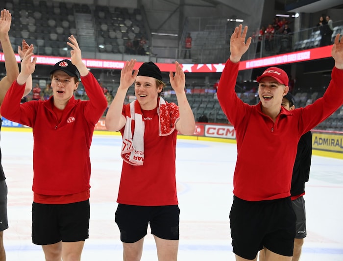 Acht Scorerpunkte in drei Spielen: Sablattnig, Waschnig, Van Ee (v. l.).