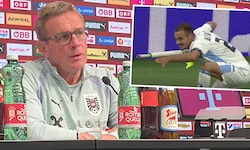 ÖFB-Teamchef Ralf Rangnick sprach auf der Pressekonferenz über die Gelb-Rote-Karte und den ...