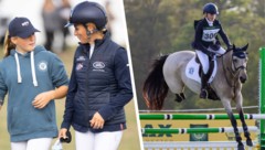 Mia Grace Tindall mit ihrer Mutter Zara Tindall (linkes Bild) und auf ihrem Pony „Bunny Two ...