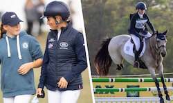 Mia Grace Tindall mit ihrer Mutter Zara Tindall (linkes Bild) und auf ihrem Pony „Bunny Two ...