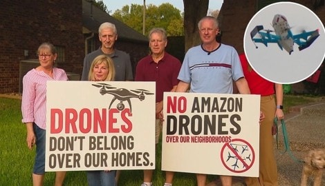 Eine Bürgerinitiative fordert strengere Regeln für die Lieferdrohnen von Amazon.