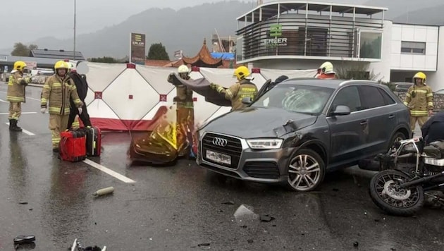 DonnerstagmIttag krachte es in Saalfelden – Feuerwehr, Rettung und Polizei rückten sofort aus.