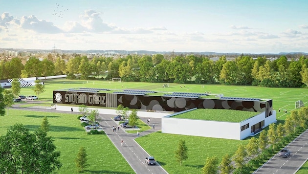 Das neue Trainingszentrum von Sturm ist vor der Fertigstellung.