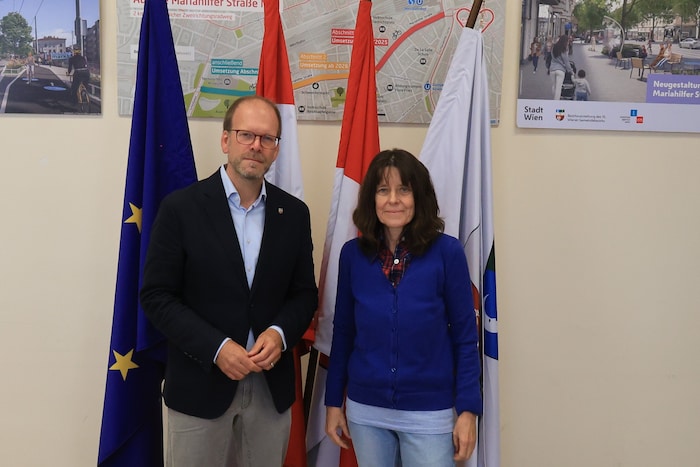 Bezirkschef Dietmar Baurecht und Claudia Laschan (beide SPÖ)