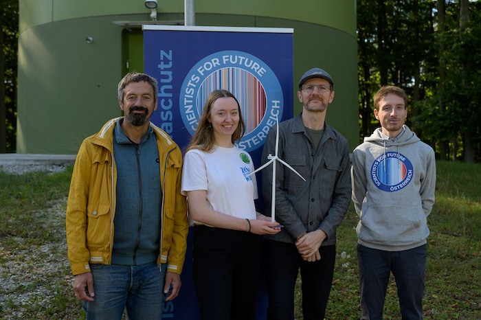 Essl, Brunner, Kesselring und Nutz (v. li.) treten für Ausbau der Windkraft ein.