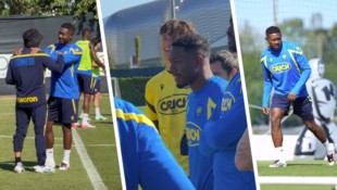 David Alaba zeigt sich schon motiviert für seinen neuen Verein aufzulaufen.