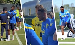 David Alaba zeigt sich schon motiviert für seinen neuen Verein aufzulaufen.