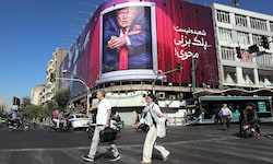 Eine Anti-Trump-Plakatwand in der iranischen Hauptstadt Teheran