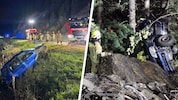 Das Auto stürzte rund 20 Meter in den angrenzenden Wald ab.