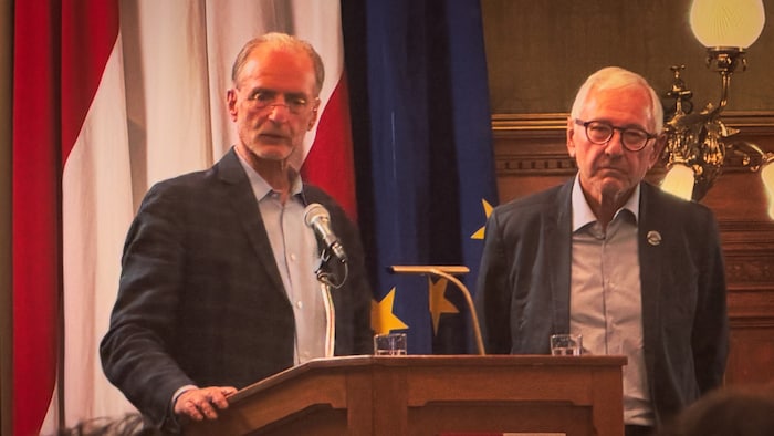 Fritz Macher vom Alpenverein Austria mit Rudi Schicker, dem langjährigen Vorsitzenden der ...