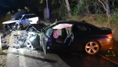 Trümmerfeld: Die Unfallstelle nach dem Zusammenstoß