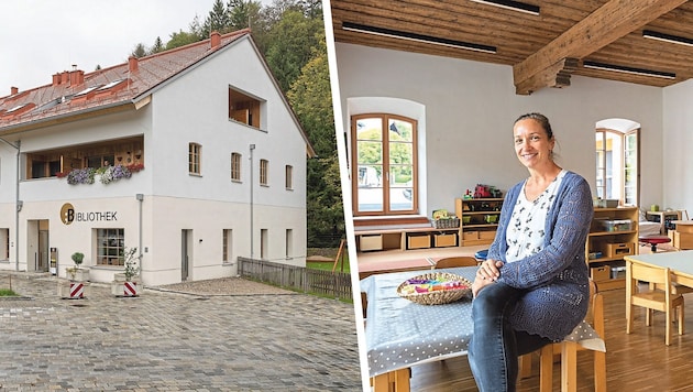 Beim 400 Jahre alten Haus blieb die Grundsubstanz im Erdgeschoß erhalten, darüber wurde modern ...