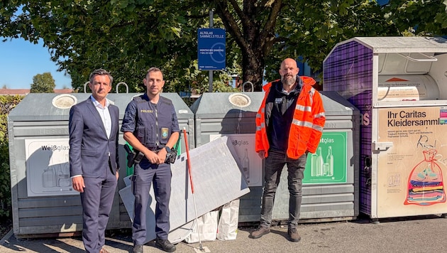 Bürgermeister Martin Staudinger, Gemeindepolizeikommandant Christoph Steiner und Bauhofleiter ...