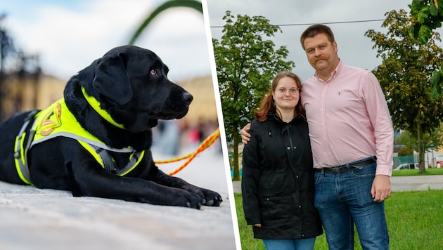 Jessica und Konstantin Baku halten fest zusammen und wünschen sich einen Assistenzhund. Sie ...