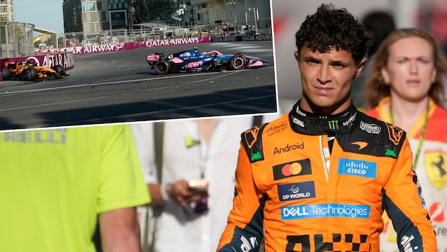 Weltmeister Lando Norris wurde von Franco Colapinto in Baku abgeräumt.
