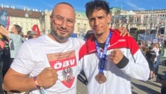 Igor Mikitic und Michael-Fares Derouiche sprangen beim Tag des Sports auf dem Wiener Heldenplatz ...