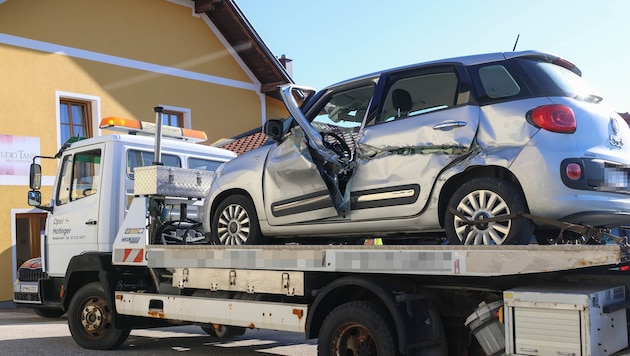 The car was severely damaged.