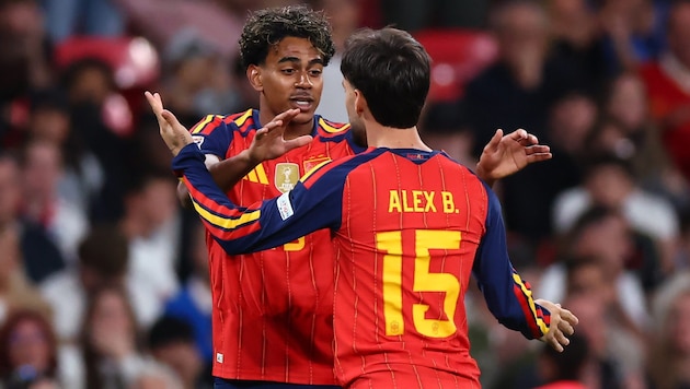 Coming off the bench, Alex Baena (right) made his mark: He scored to tie the game at 2–2 and ...