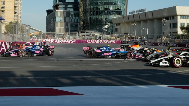 Die fatale Szene nach Ende der Safety-Car-Phase.