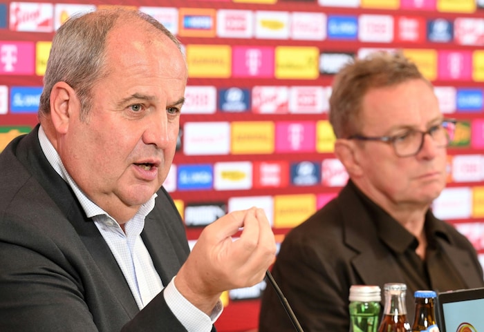 Josef Pröll (links) und ÖFB-Teamchef Ralf Rangnick.