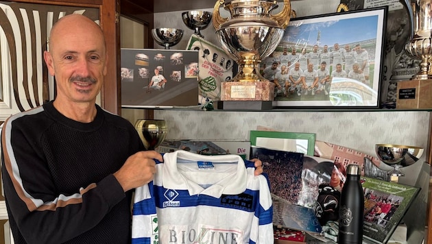 Das Originaltrikot hat „Gerry“ Willfurth noch daheim.