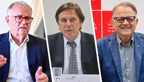 Mit Hans Niessl (li.), Franz Voves (mi.) und Peter Ambrozy (re.) sprechen sich gleich drei ...