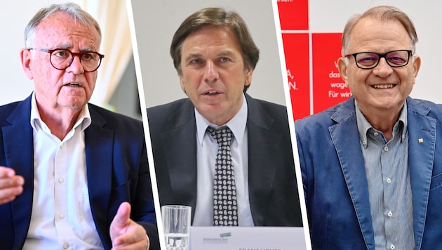 Mit Hans Niessl (li.), Franz Voves (mi.) und Peter Ambrozy (re.) sprechen sich gleich drei ...