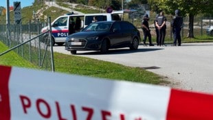 Der abgesperrte Bikepark in Bergheim – die Polizei ist vor Ort.