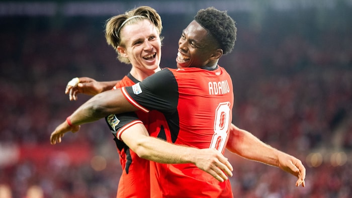 Gut gelaunt: Der Grazer Junior Adamu traf erstmals für Österreichs A-Nationalmannschaft.