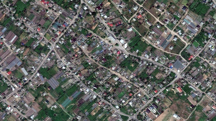 Eine Satellitenaufnahme von Oleschky aus dem Jahr 2024