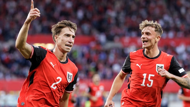 David Affengruber (li.) brachte das ÖFB-Team auf die Siegerstraße.