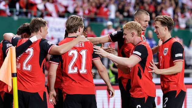 Großer Jubel bei Österreichs Teamspielern