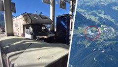 Das Wohnmobil wurde durch den Brand massiv beschädigt. Der Rauch war auch vom Berg aus gut zu ...