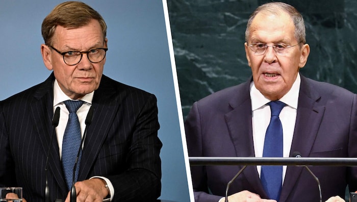 Russlands Außenminister Sergej Lawrow (re.) traf mit dem deutschen Außenminister Johann Wadephul ...