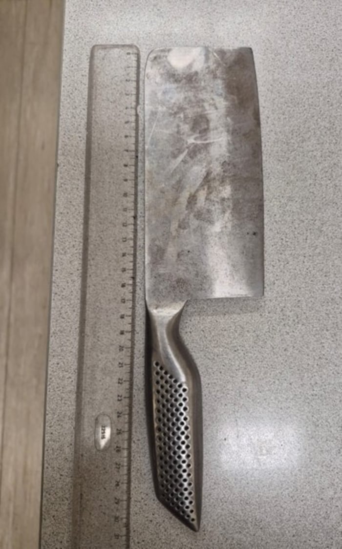 Das Fleischerbeil wurde von der Polizei sichergestellt.