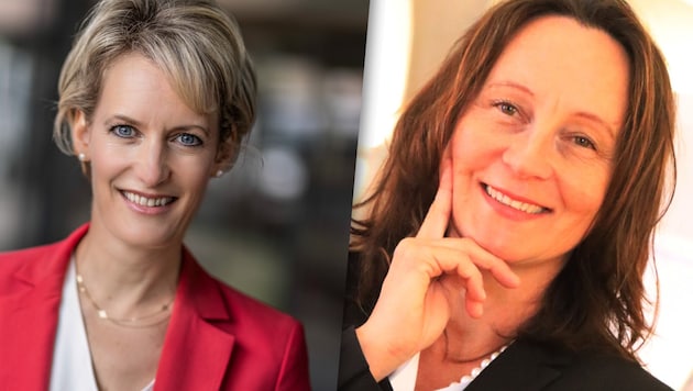Tanja Leitner (li.) übernimmt die Leitung der Bildungsdirektion. Isabella Penz verabschiedet ...