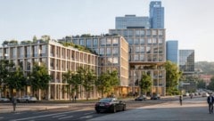 So soll der „Campus Urfahr“ in Linz aussehen. Die drei Gebäude im Vordergrund werden neu gebaut, ...