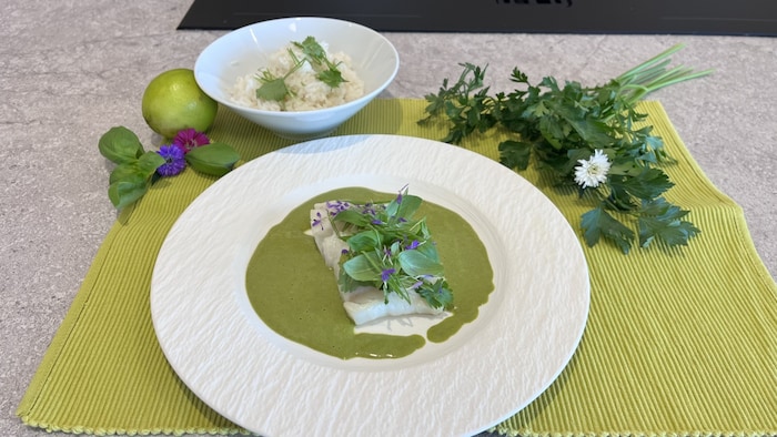 Asiatische Aromen treffen auf feinen Fisch: Die cremig-würzige Currysauce mit frischen Kräutern ...