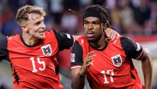 Niki Veratschnig (li.) zeigte bei seinem Debüt für Österreichs Nationalteam gegen Kosovo eine ...