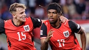 Niki Veratschnig (li.) zeigte bei seinem Debüt für Österreichs Nationalteam gegen Kosovo eine ...